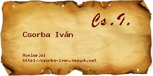 Csorba Iván névjegykártya