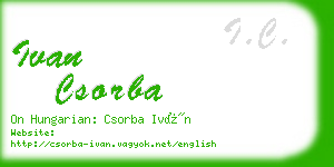 ivan csorba business card